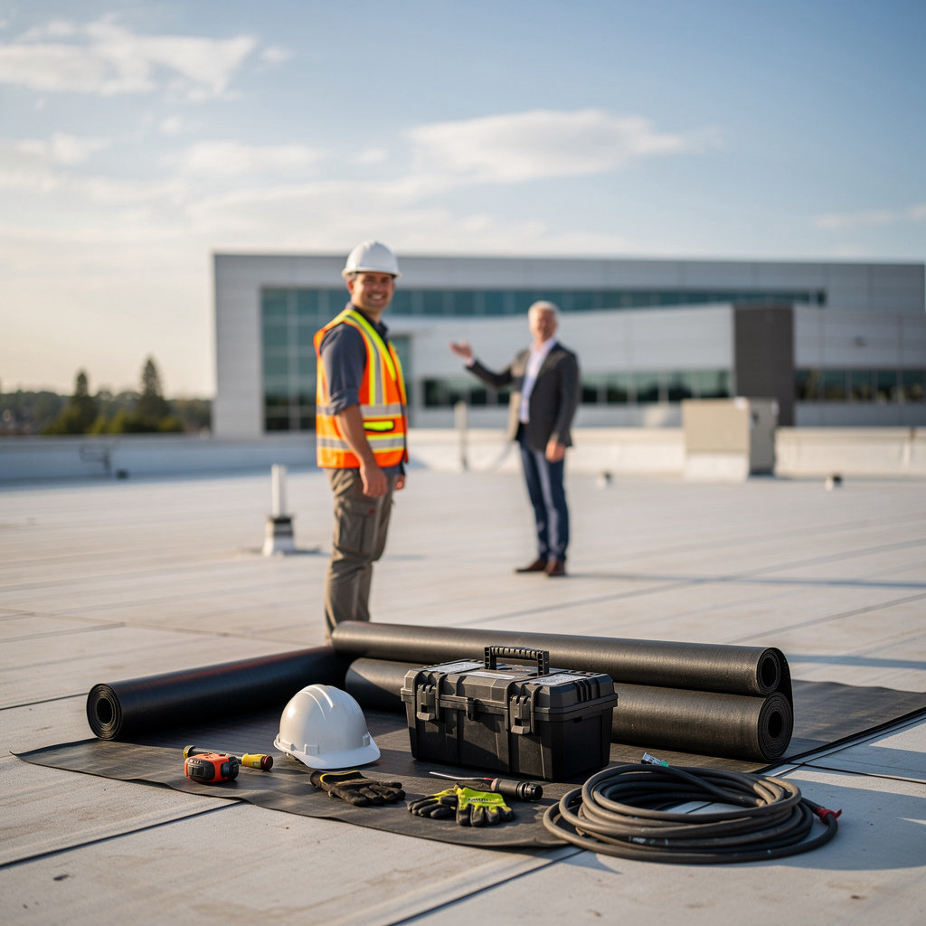 American West Roofing Contractors commercial flat roof installation and repair services in Thousand Oaks, CA